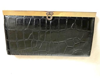 Croc Wallet Faux CrocBlack Wallet