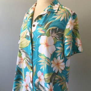 Hawaiian Womens Blouse Tiki Blouse Tiki Womens Top Button-Down Hawaiian Top Large