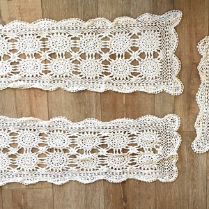 Vintage Lace Doilies Handmade Dresser Scarves Knit Crochet Set of Doilies