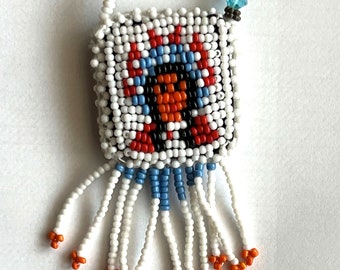 Beaded Native American Southwest Medallion Necklace