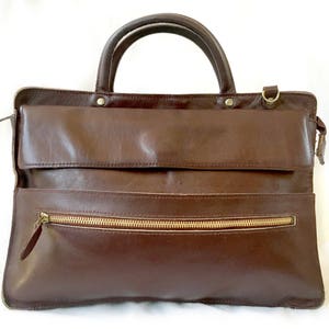 Vintage Leather Bag, Brown Leather Satchel, Brown Leather Executive Bag