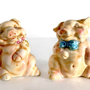 Salt and Pepper Shakers Retro Housewarming Gift Pig Shakers Midcentury Kitchen Decor Vintage Salt and Pepper Shakers