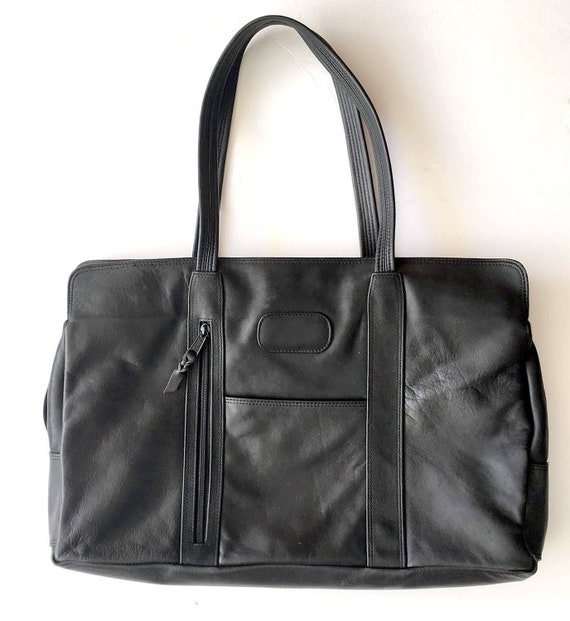 Leather Laptop Bag, Leather Business Bag, Black L… - image 1