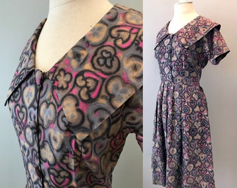 Retro 50s Dress, Handmade Dress XS