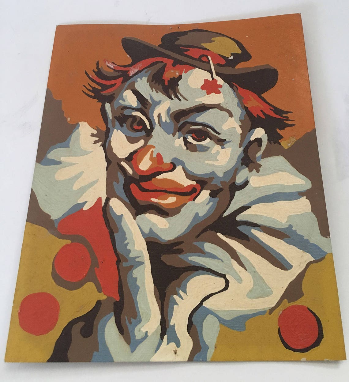 Paint by Number Clown, PBN Clown, Boys Room Decor, MCM Art, Midcentury ...