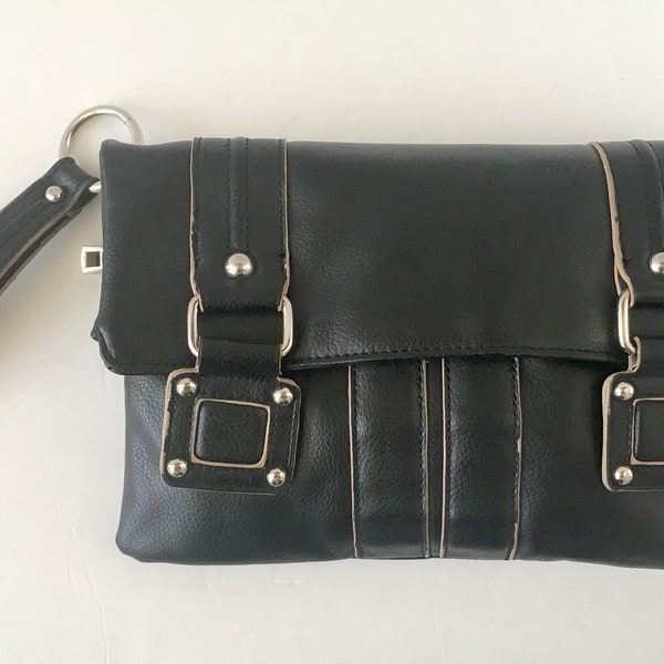 Daisy Fuentes Black Foldover Clutch