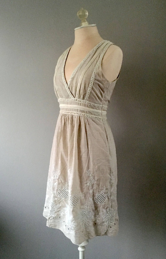 Retro Embroidered Cotton Dress, Lace Dress, Embro… - image 2