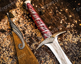 Handmade Fantasy Short Sword, Engraved Cosplay Sword Replica, Personalized Christmas gift for men