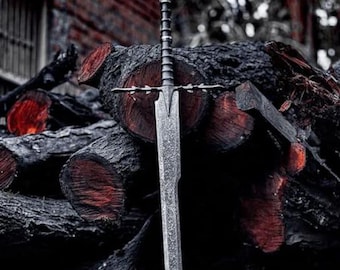 Handmade Fantasy Dark Rider Sword, Cosplay & Display gift for boyfriend, Personalized Gift for husband
