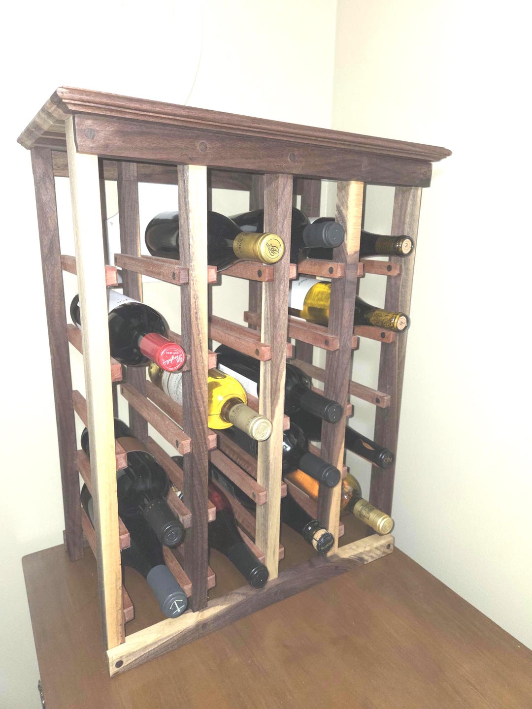 Handcrafted Walnut & Mahogany Wine Rack - the Cabernet Sauvignon - 20 ...