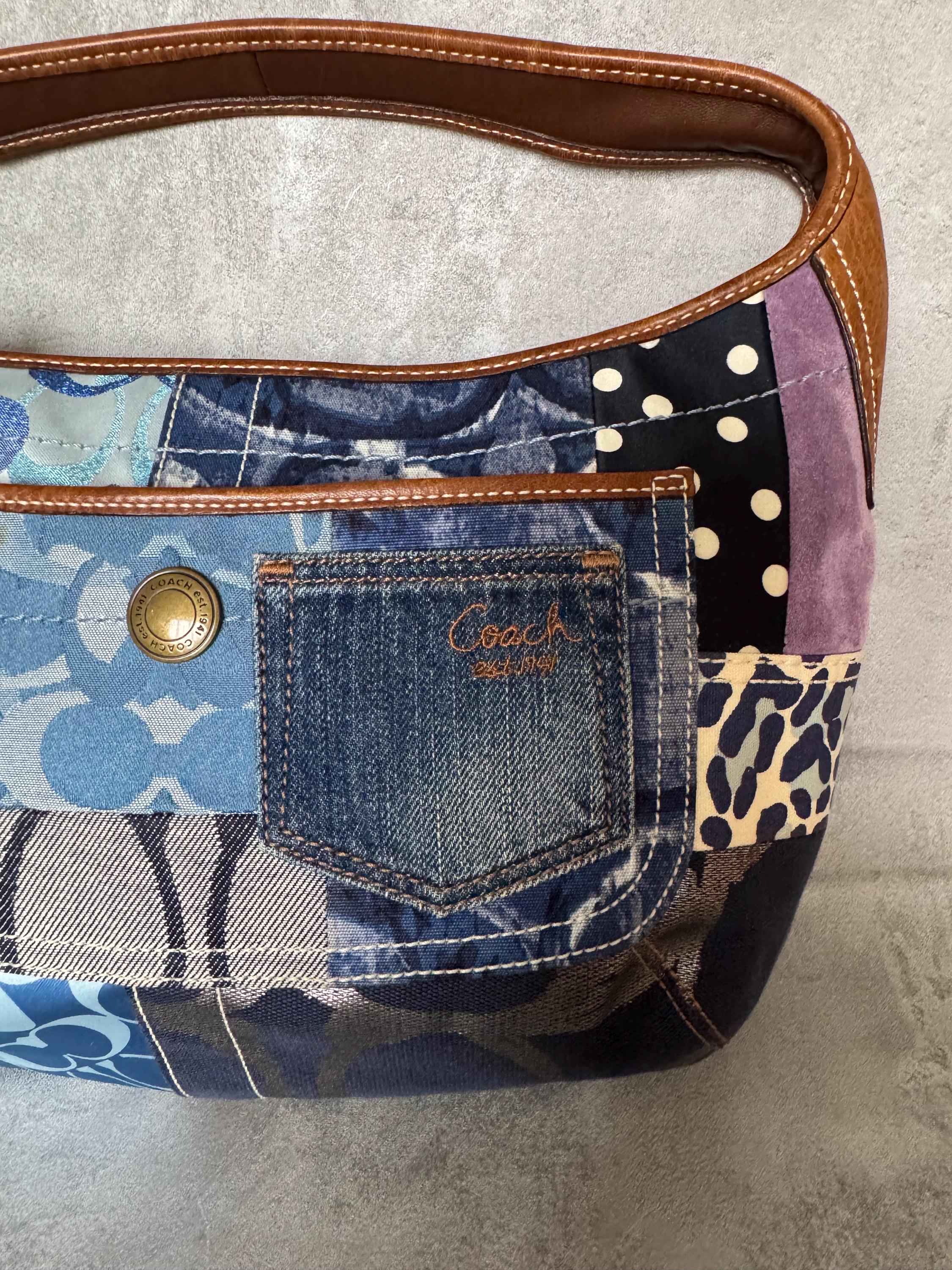 Vintage Coach Patchwork Shoulder Bag: Denim Jacquard, Y2K Hobo - Etsy