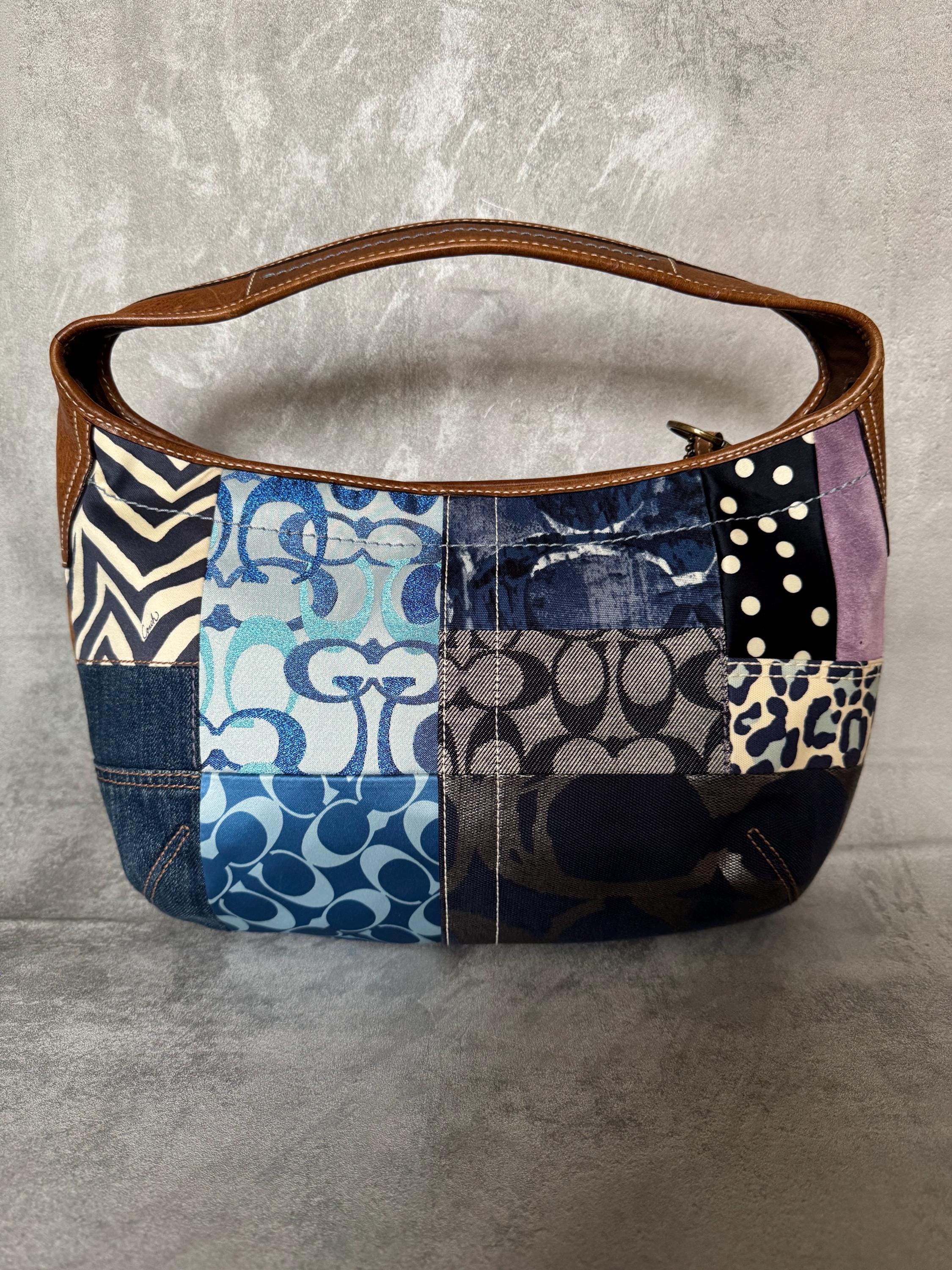 Vintage Coach Patchwork Shoulder Bag: Denim Jacquard, Y2K Hobo - Etsy