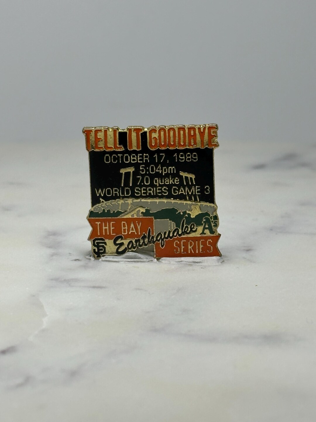 Vintage 1989 World Series Earthquake Pin: Enamel - MLB Bay Series ...