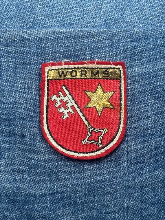 Worms Germany Collectable Patch: Red & Gold Shiel… - image 1