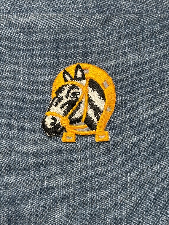Zebra Head Collectable Patch: Black Yellow Accent… - image 1