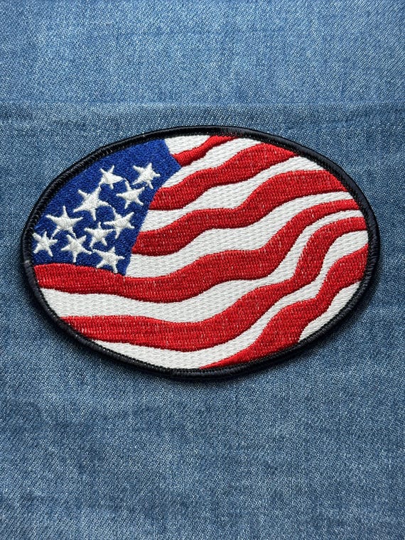 American Flag Collectable Patch: Oval Red White B… - image 1