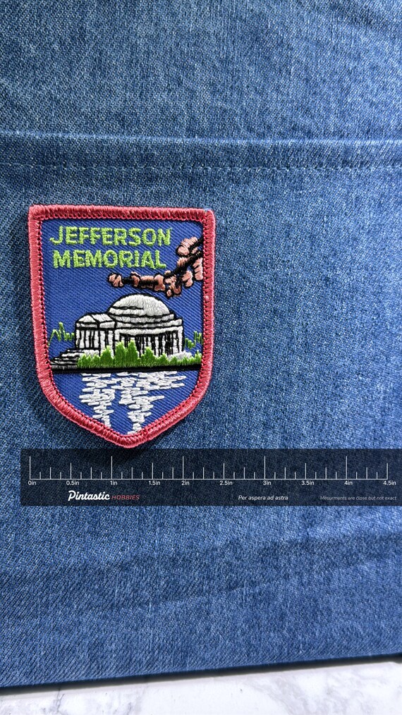 Jefferson Memorial Collectable Patch: Iron-On Red… - image 2