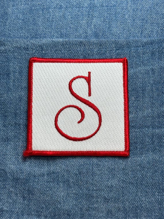 Monogram "S" Collectable Patch: Red & White Squar… - image 1