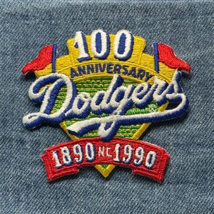 Dodgers 100th anniversary collectable patch: iron-on multicolor - 1990s accessory