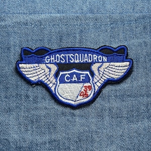 Ghost squadron collectable patch: blue winged crest - aviation tribute
