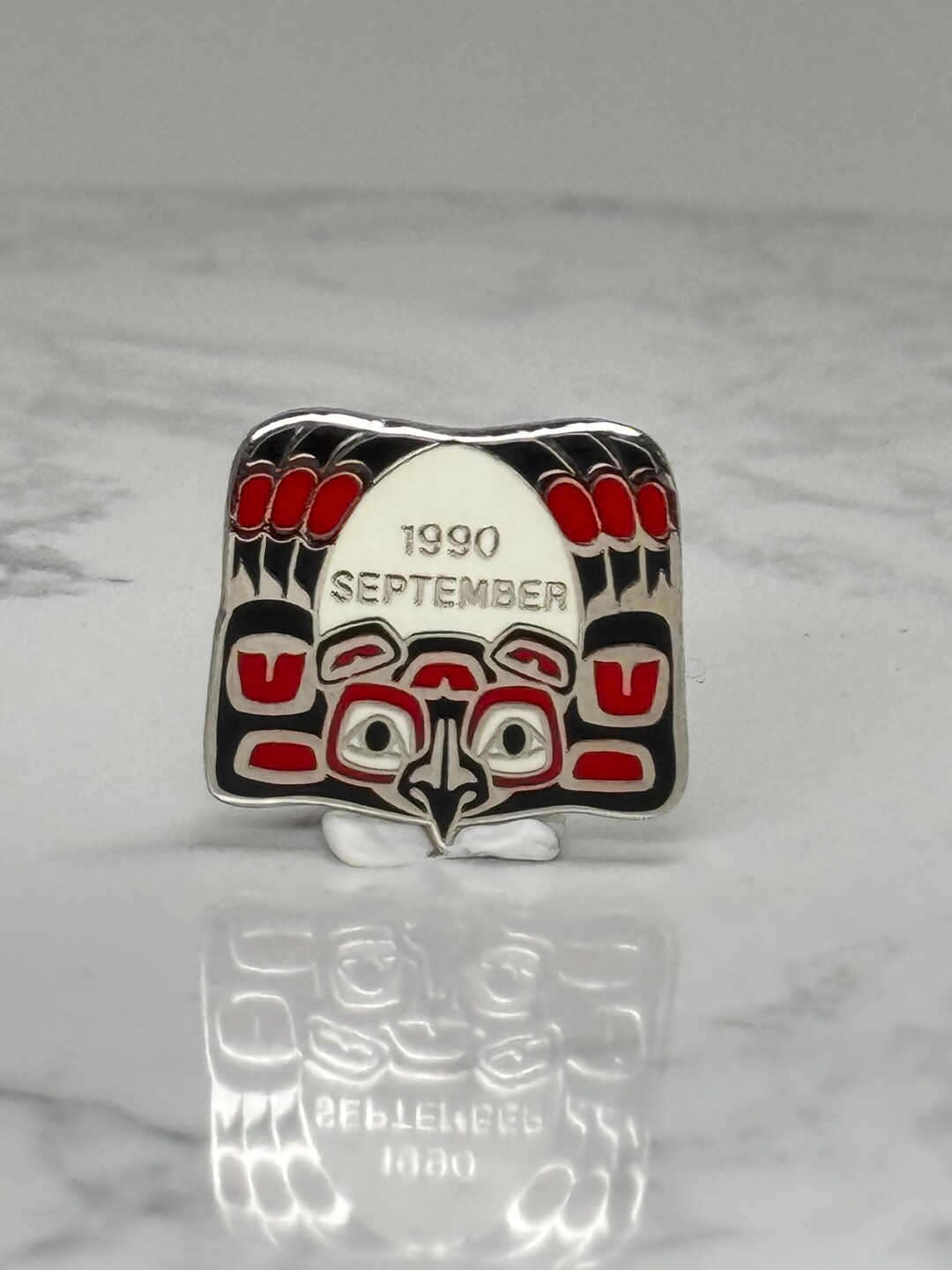 Pin September Icon 1990 September Native Commemorative Pin: Red Black Enamel - Native Art ...