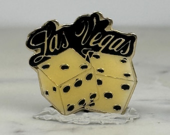 Las Vegas Dice Lapel Pin Red Gold Tone Casino Souvenir Tourist