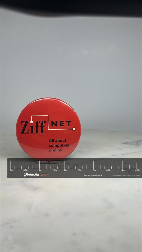 ZiffNet Computing Button Pin: Red Tech Promo - 90… - image 2