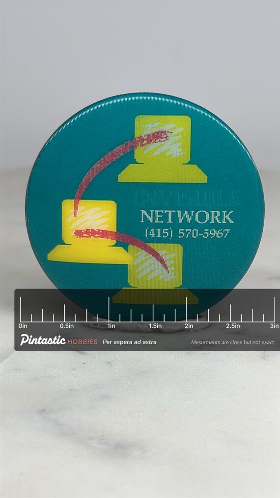 Invisible Network Button Pin: Teal Yellow Graphic… - image 2