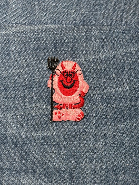 Devil Cartoon Collectable Patch: Red Pink Black -… - image 1