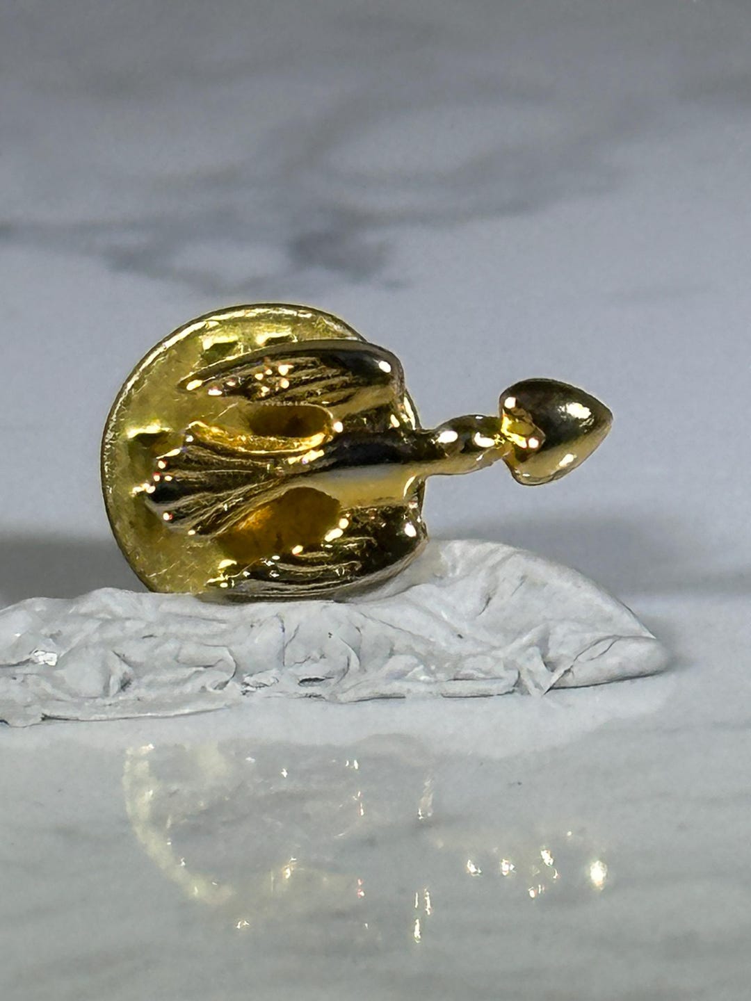 Vintage Gold Tone Dove Pin – Bird Carrying Heart Lapel Pin, Love ...