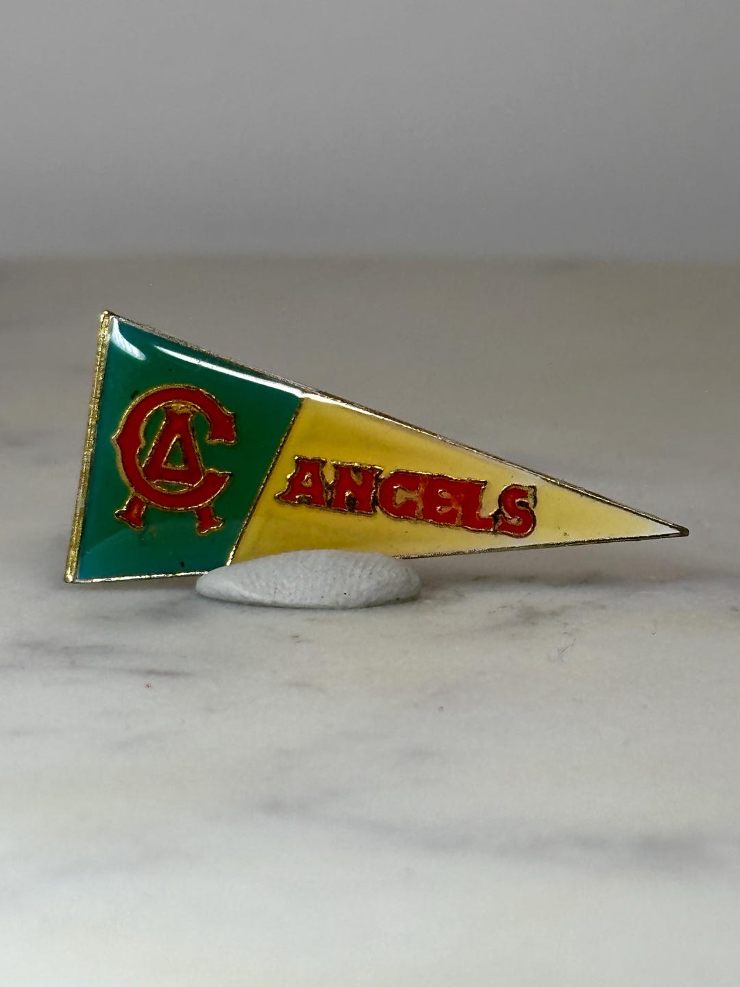 Angels Pennant Pin: Red Yellow Green Enamel - Vintage Sports Accessory ...