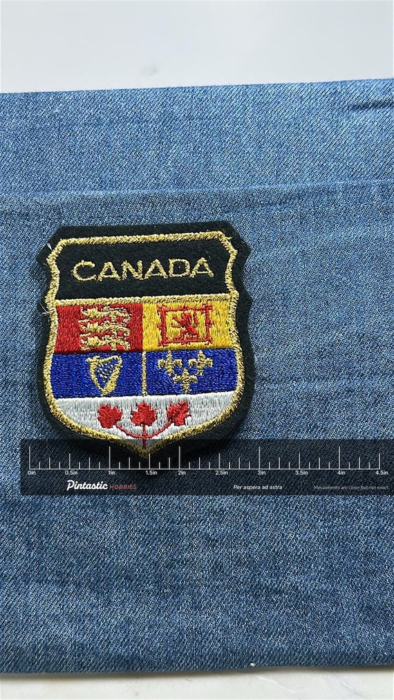 Canada Crest Patch: Gold Trim Shield - Patriotic … - image 2