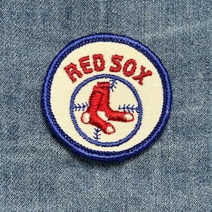 Red Sox Sew on Patch: Classic Red/Blue - Vintage MLB Accessory