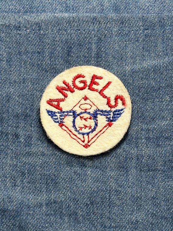 Angels Collectable Patch: Felt Circle Red Blue - … - image 1