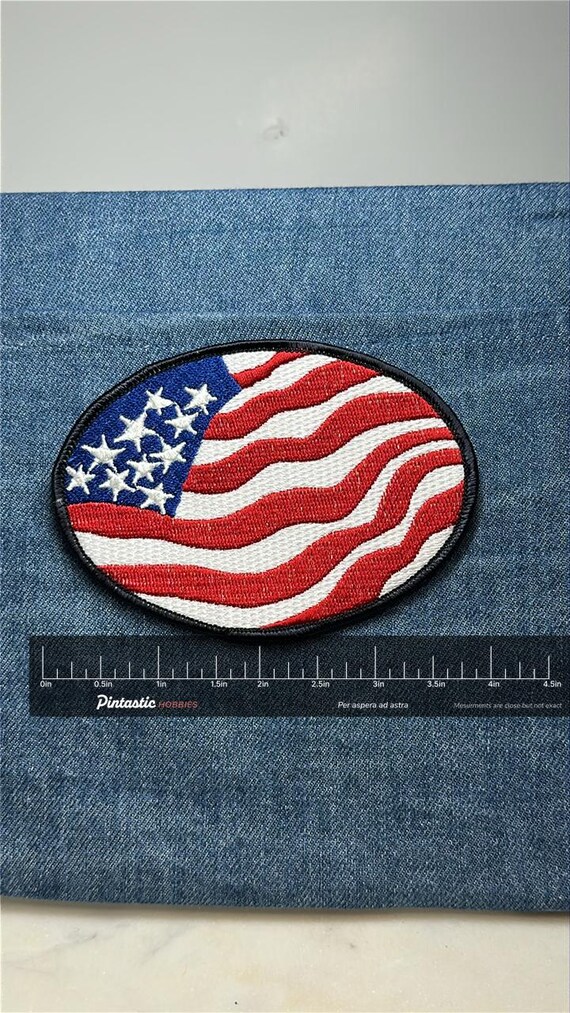 American Flag Collectable Patch: Oval Red White B… - image 2