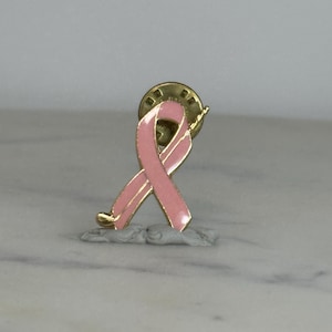 Breast Cancer Golf Awareness Pin: Pink Enamel Gold Trim - Support Ribbon Accessory