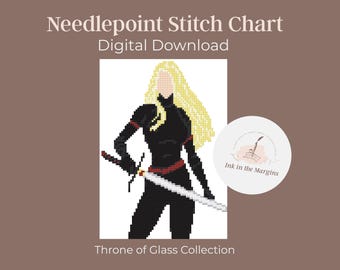 Celaena Sardothien Needlepoint Chart | Instant Download/PDF Chart