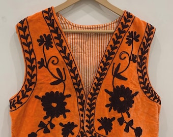 Boho handbestickte Samtweste | Suzani Artisan Weste | Vintage Kleidung | Geschenk für sie | Trachtenjacke | Tribal Festival Oberbekleidung