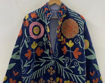 Chic Embroidered Suzani Velvet Short Jacket | Ethnic Jacket