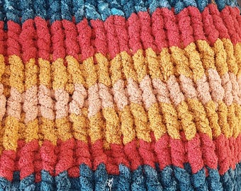 Custom Chunky Knit Blanket Throw Twin Full Queen King California King Size