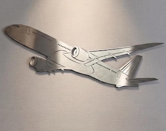 Minimalist Airplane Metal Wall Decor: Modern Aviation Art, Custom Large Metal Artwork, Housewarming Gift