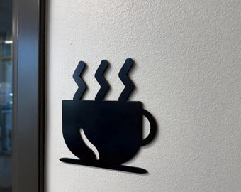 Minimalist 5.3-Inch Metal Break Room Sign | Modern Adhesive Office Door Decor