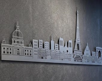 Eiffel Tower Paris Metal Wall Art, Romantic Minimalist Decor, Unique Housewarming Gift
