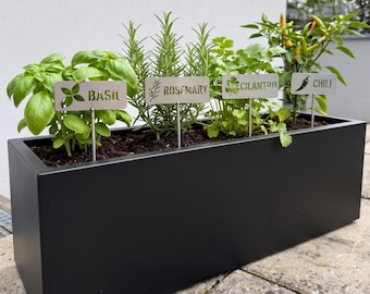 Garden Metal Markers | Plant & Vegetables Markers | Graden Stakes | Tomato, Basil, Cilantro, Chili, Rosemary