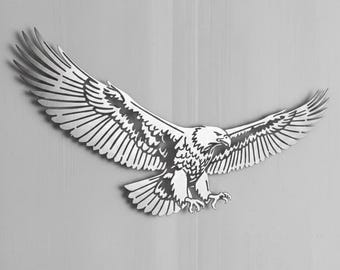 Minimalist Eagle Metal Wall Decor, Custom Large Metal Artwork, Housewarming Gift