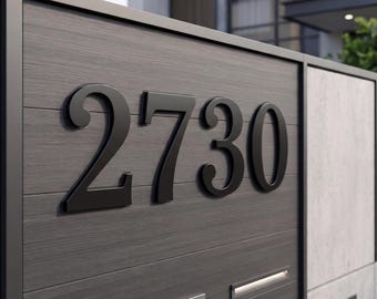 Classic 5-Inch Metal Number, Modern Address Sign, Self-Adhesive