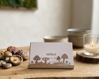 Minimalist Mushroom Metal Card Stand | Fungi Desk Decor, Nature Lover Gift