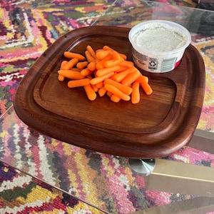 Vintage Dansk International IHQ Teak Wood Chartcuterie Board Serving Platter Jens Quistgaard