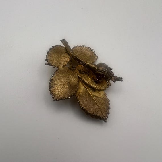 Flora Danica Sterling Silver Gilt Rosebud Brooch View 5