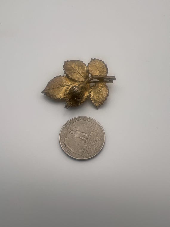 Flora Danica Sterling Silver Gilt Rosebud Brooch View 3